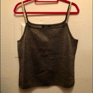 Ladies strap cocktail tank shimmery gold & silver
